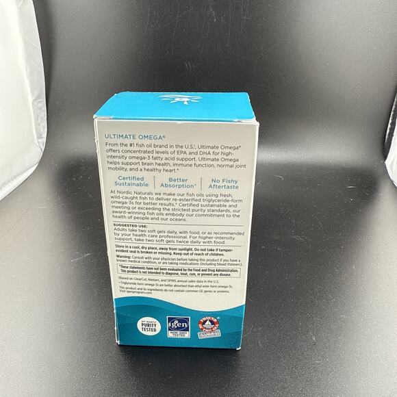 Nordic Naturals Ultimate Omega for Heart, Brain & Immune Health 60 Gels Exp 4/27 - Picture 2 of 3